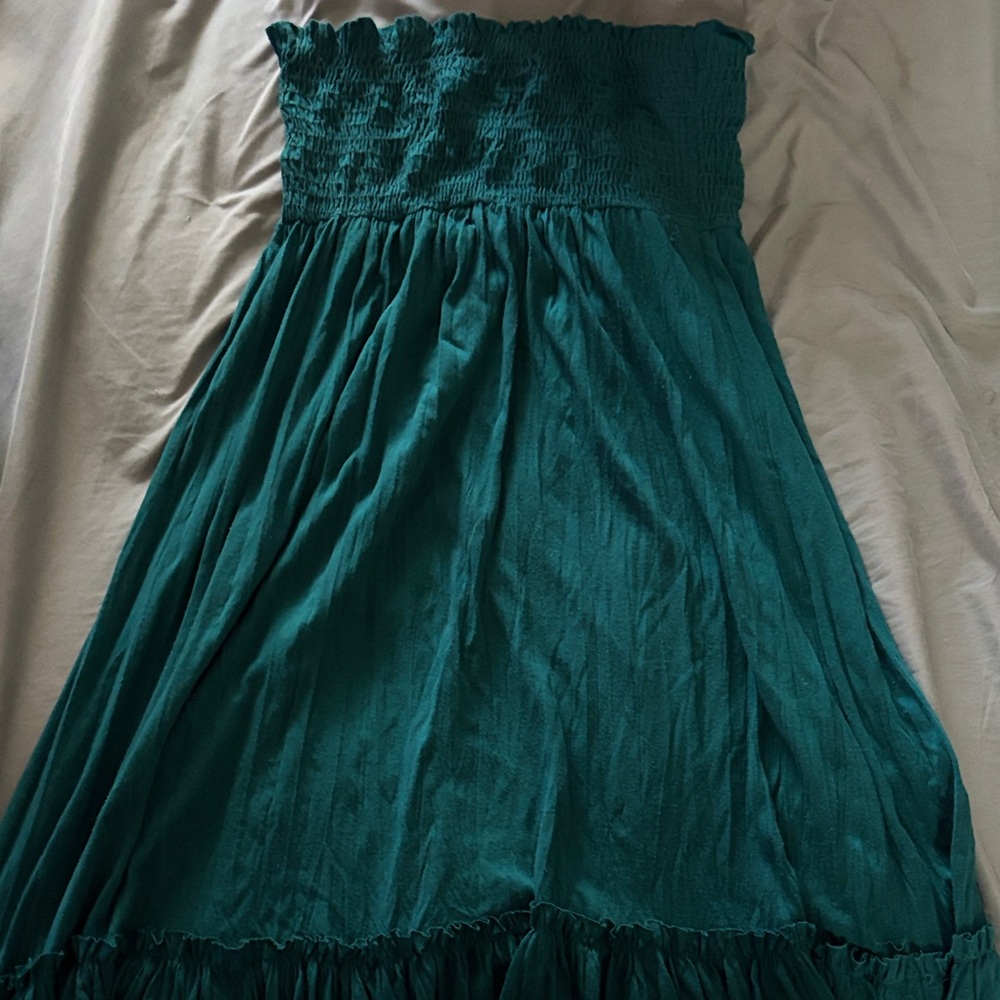 Twenty-One Teal Smocked Maxi Skirt